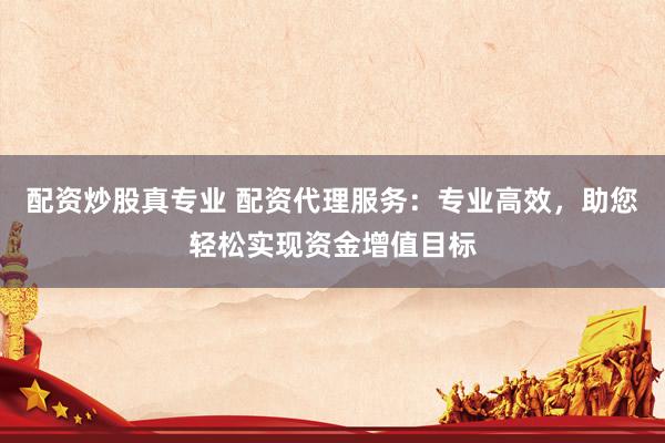 配资炒股真专业 配资代理服务：专业高效，助您轻松实现资金增值目标