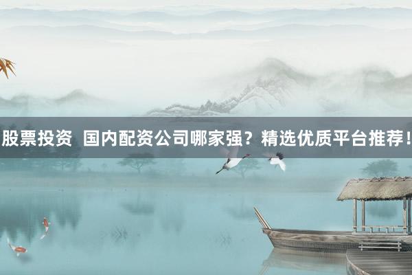 股票投资  国内配资公司哪家强？精选优质平台推荐！