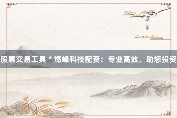 股票交易工具 * 燃峰科技配资：专业高效，助您投资