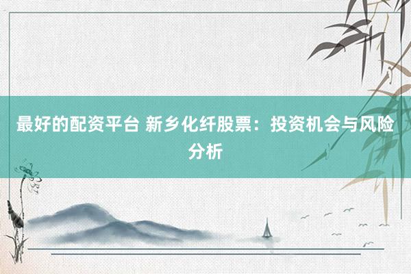 最好的配资平台 新乡化纤股票：投资机会与风险分析
