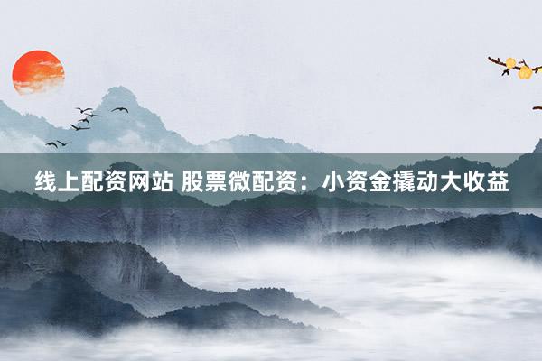 线上配资网站 股票微配资：小资金撬动大收益
