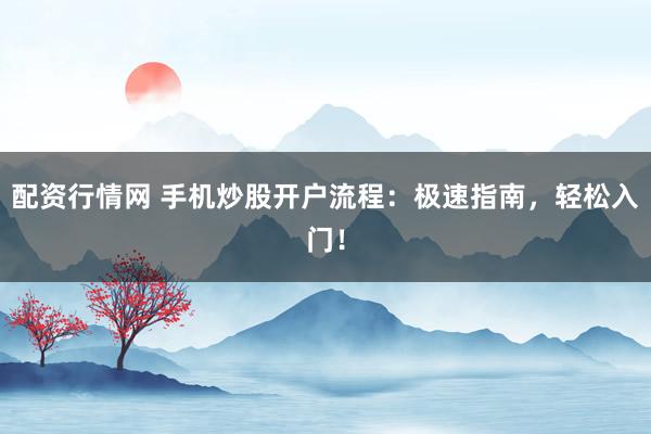 配资行情网 手机炒股开户流程：极速指南，轻松入门！