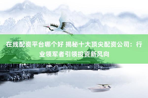 在线配资平台哪个好 揭秘十大顶尖配资公司：行业领军者引领投资新风向