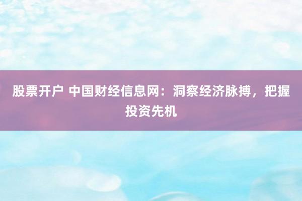 股票开户 中国财经信息网：洞察经济脉搏，把握投资先机