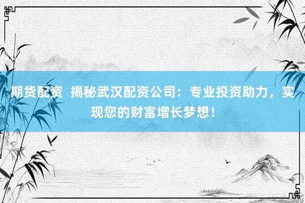 期货配资  揭秘武汉配资公司：专业投资助力，实现您的财富增长梦想！