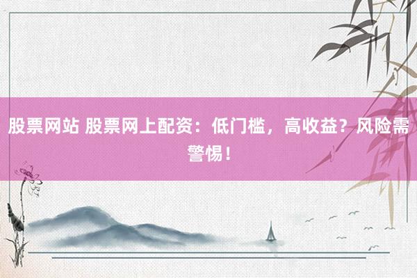 股票网站 股票网上配资：低门槛，高收益？风险需警惕！