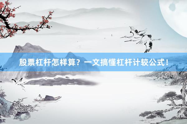 股票杠杆怎样算?一文搞懂杠杆计较公式!