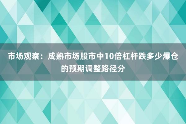 市场观察：成熟市场股市中10倍杠杆跌多少爆仓的预期调整路径分