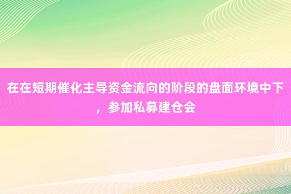 在在短期催化主导资金流向的阶段的盘面环境中下,参加私募建仓会