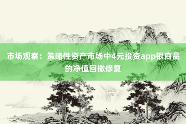 市场观察：策略性资产市场中4元投资app银商品的净值回撤修复